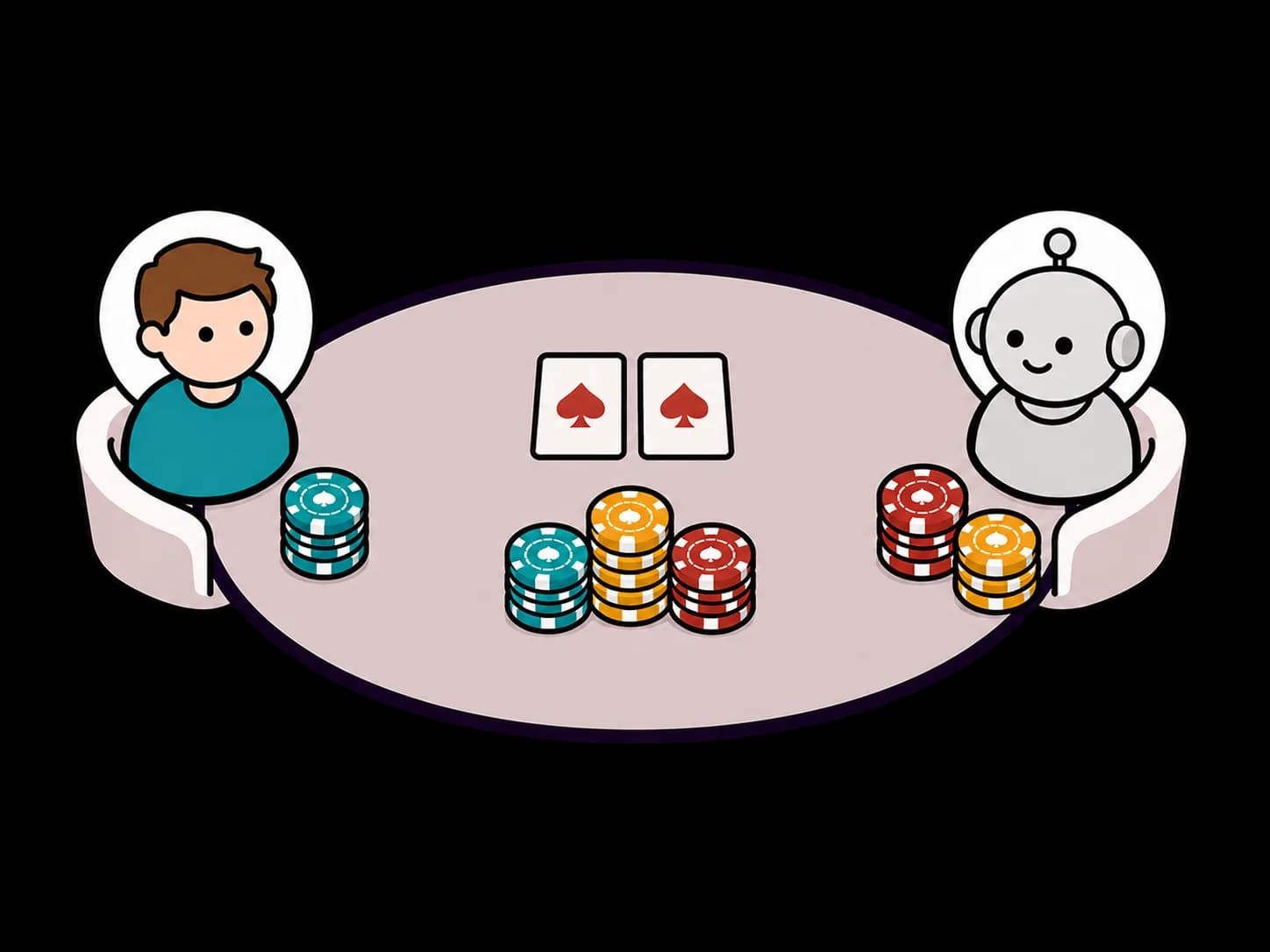 Stack of red and white chips